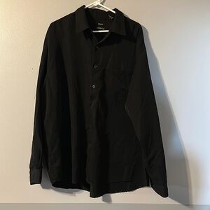 George Men's Black 2X Long Sleeve Button up Shirt
